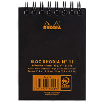 Rhodia Classic Wirebound Notepad - Small - Black - Squared - Picture 1